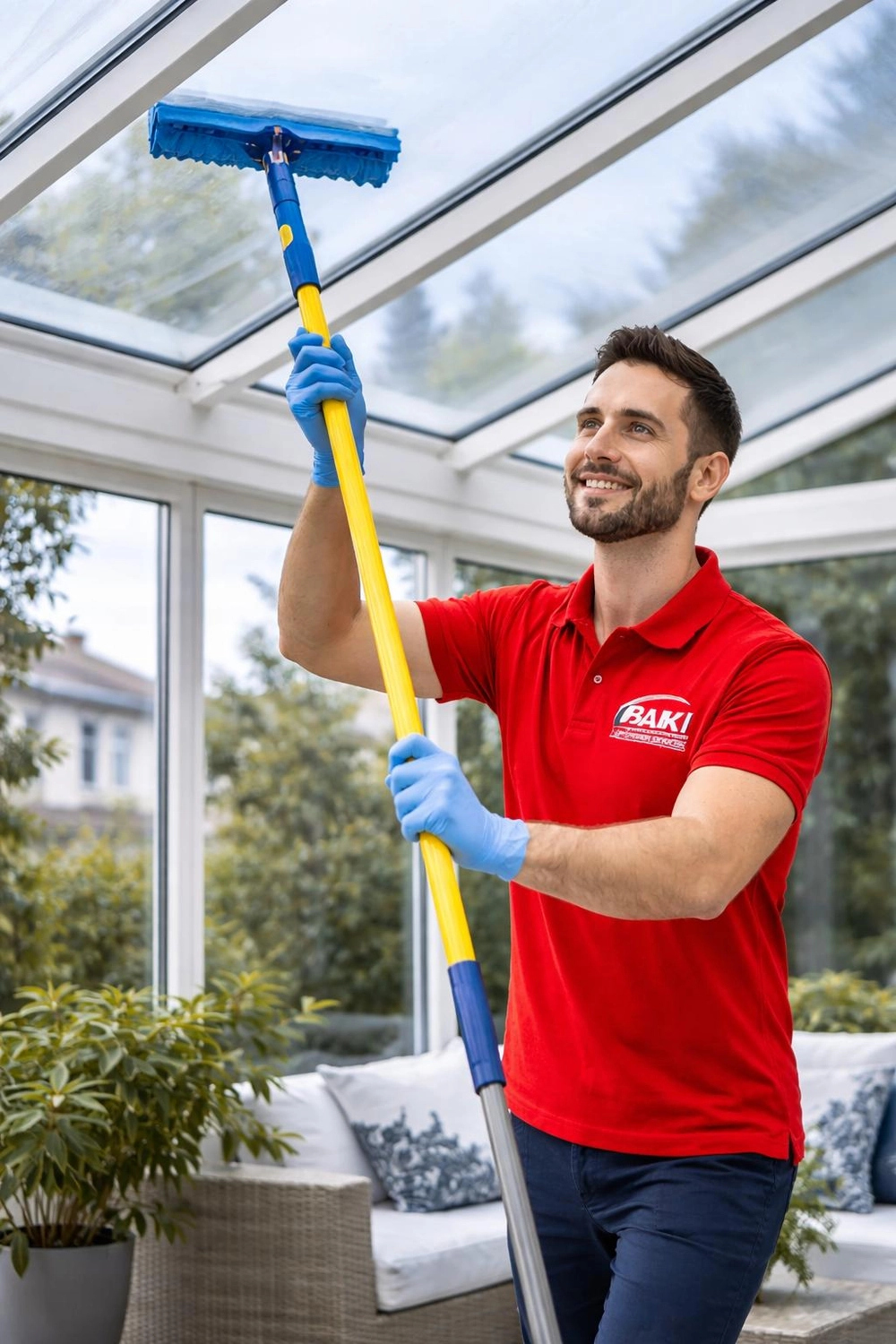 BAKI Premium Services – Gebäudereinigung – männlicher Reinigungsarbeiter